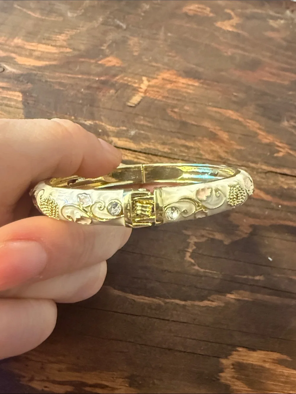 Gold Plated Crown Motif Bangle Bracelet - Women Jewelry